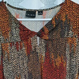 Tribal twist mix-print silky blouse